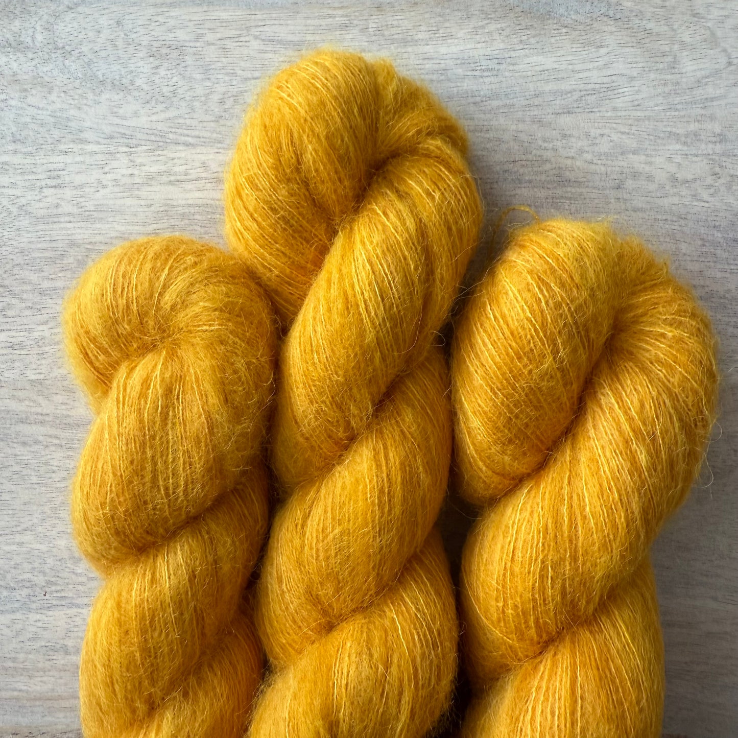 Golden Yellow Lace | Hand Dyed Yarn | Baby Suri Alpaca & Mulberry Silk | In Stock