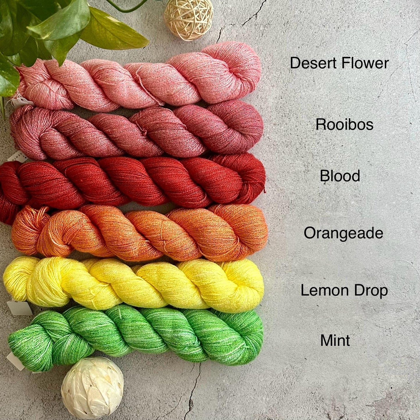 100% Bamboo Hand Dyed 5/2 Lace Weight Weaving Yarn