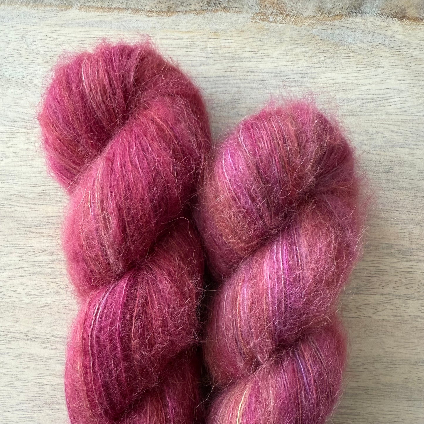 Cherry Lace | Hand Dyed Yarn | Baby Suri Alpaca & Mulberry Silk | In Stock