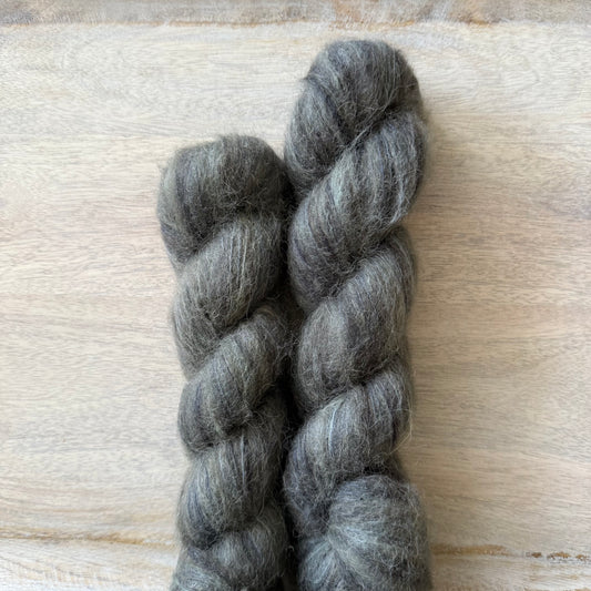 The Darkness Lace | Hand Dyed Yarn | Baby Suri Alpaca & Mulberry Silk | In Stock