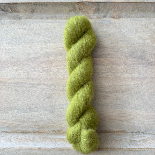 Green Chile Lace | Hand Dyed Yarn | Baby Suri Alpaca & Mulberry Silk | In Stock