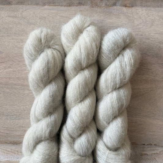 Silver Lace | Hand Dyed Yarn | Baby Suri Alpaca & Mulberry Silk | In Stock