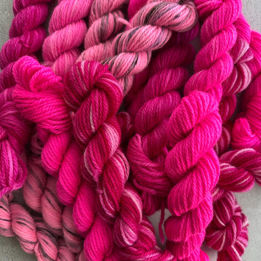 Mystery Mini Skein | Hot Magenta | Hand Dyed 100% Wool Worsted Weight Yarn