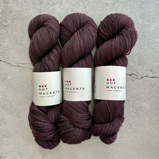 2024 Italian Plum | 80% Extra fine Merino Wool / 20% Recycled Nylon | Hand Dyed Yarn | Fingering | Ready to Ship