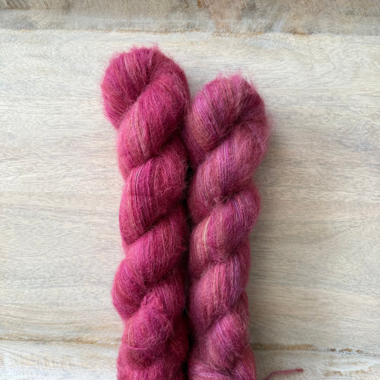 Cherry Lace | Hand Dyed Yarn | Baby Suri Alpaca & Mulberry Silk | In Stock
