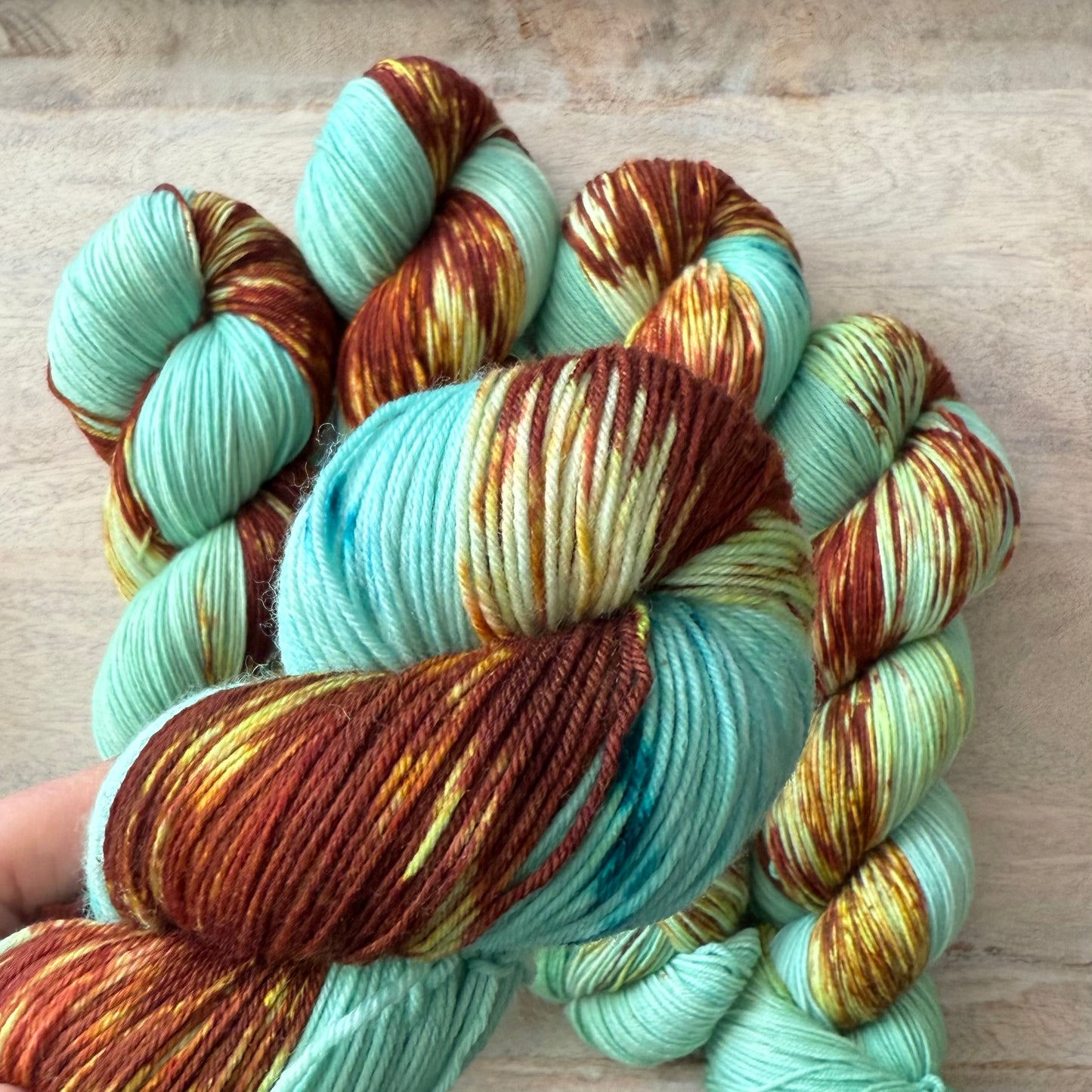 Copper Patina | Hand Dyed Yarn | Fingering Sock | In Stock