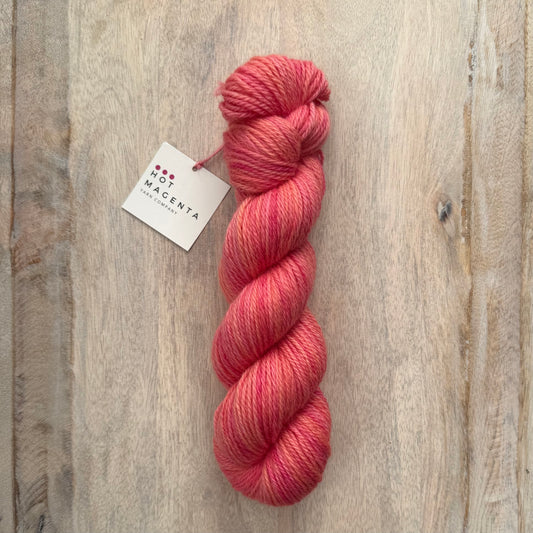 Sun Warmed Coral Mini Skein | Hand Dyed 100% Wool Worsted Weight Yarn